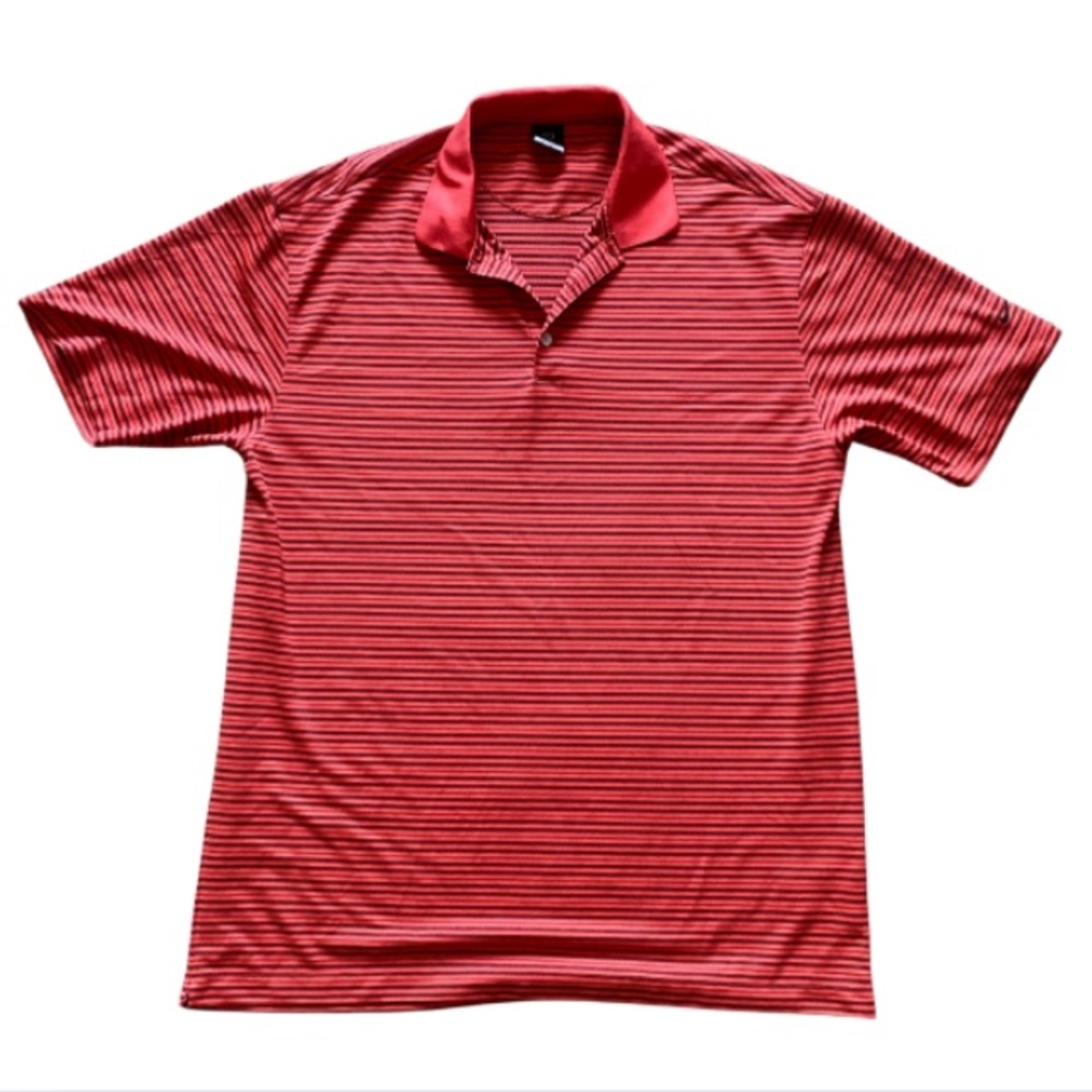Nike Dri-Fit UV Men's Red Striped Polo Shirt Size XXL